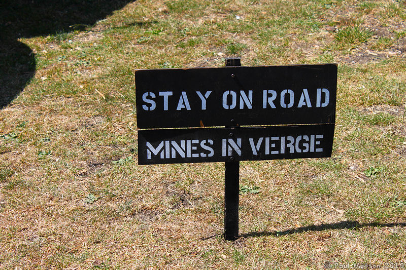 IMG 0324 Stay on road - Mines in verge